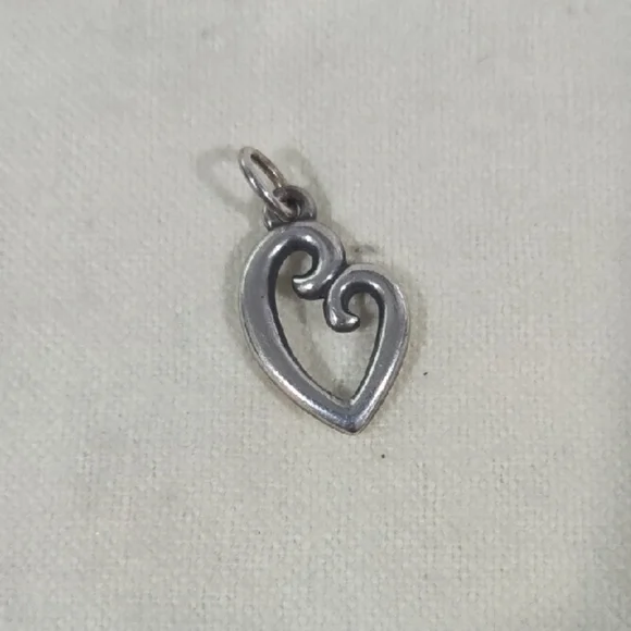 James Avery Silver Heart Necklace with Swirling Design - Picture 2 of 2